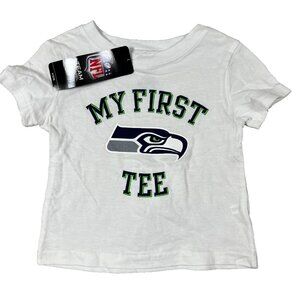 Outer Stuff‎ Kids 12M White Seattle Seahawks Football Crew Neck My First Tee NWT